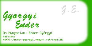 gyorgyi ender business card